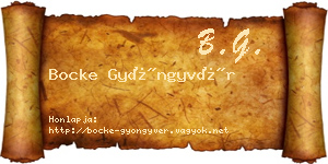 Bocke Gyöngyvér névjegykártya